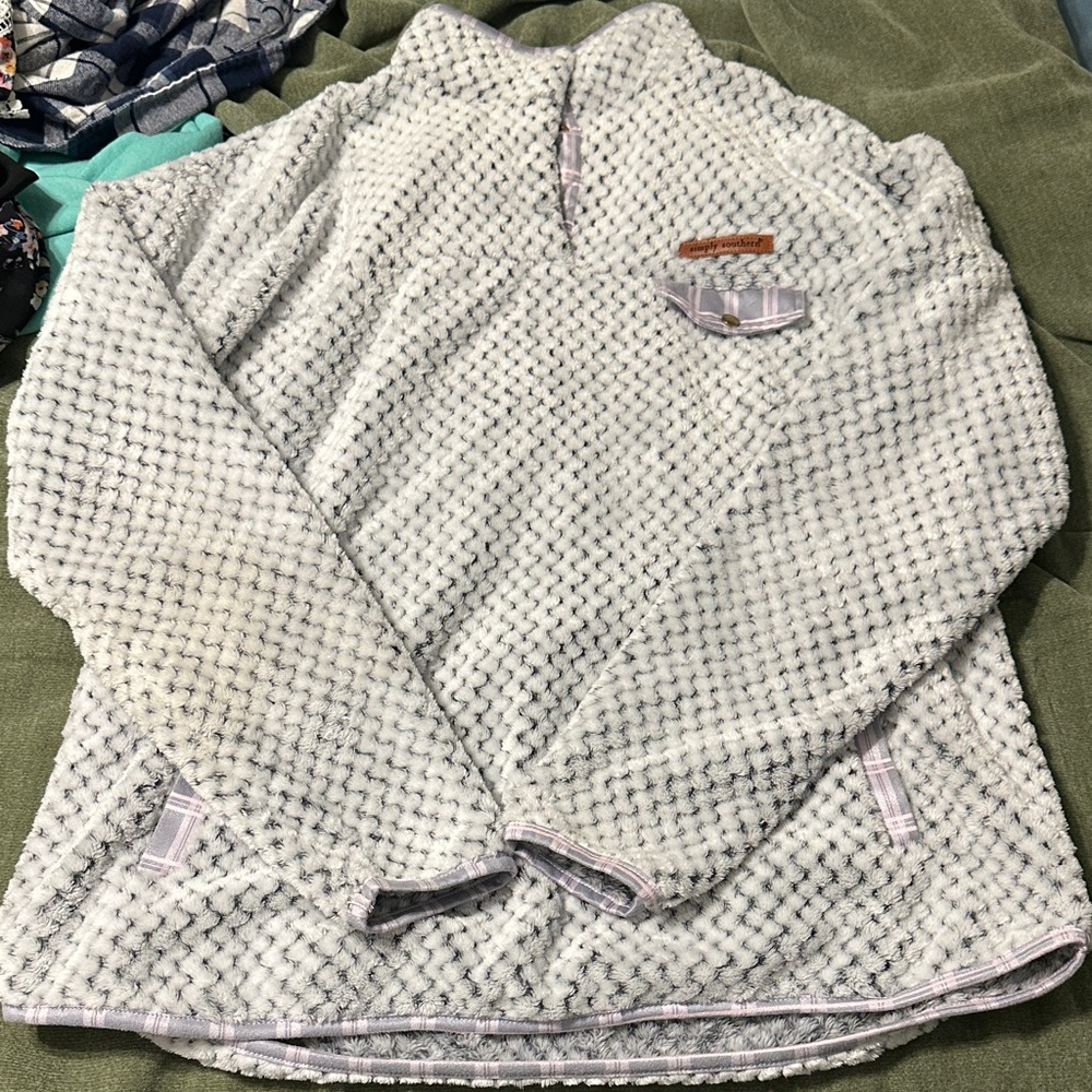Simply Southern Gray Textured Pullover